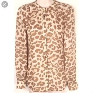 Banana Republic Cheetah Button Up Blouse
